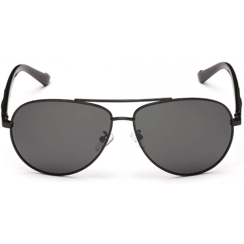 Oversized Men's Double Beam Metal Polarized Goggles Large Frame Driver Driving Sunglasses UV400 - Gun Gray - C818NWY7SIA $8.69