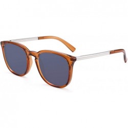 Wayfarer Polarized Sunglasses for Women Men Retro square lens uv400 protection - Brown/Grey - CF18A2ARR7M $24.80