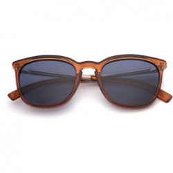 Wayfarer Polarized Sunglasses for Women Men Retro square lens uv400 protection - Brown/Grey - CF18A2ARR7M $13.74