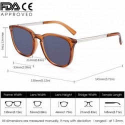 Wayfarer Polarized Sunglasses for Women Men Retro square lens uv400 protection - Brown/Grey - CF18A2ARR7M $13.74