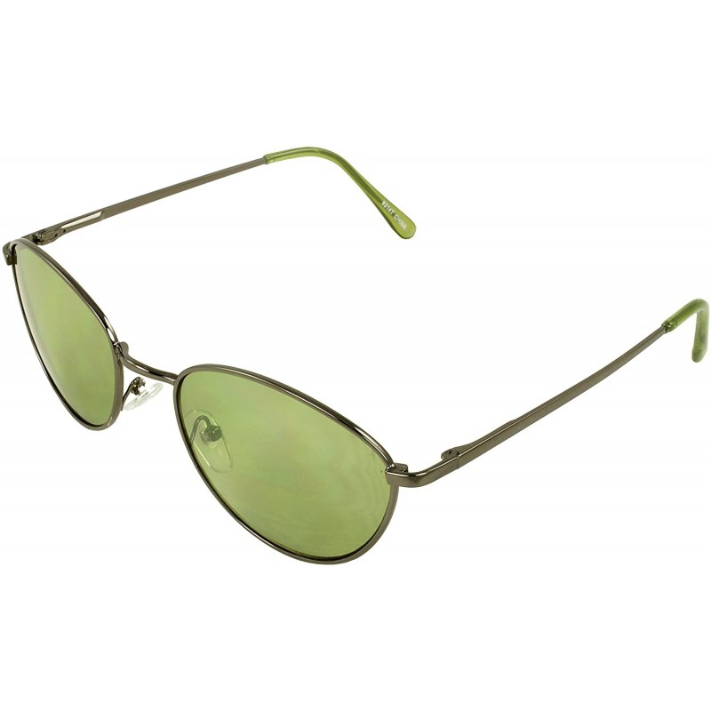 Oval TU9314 Retro Oval Fashion Sunglasses - Green - CD11CB13A27 $7.08