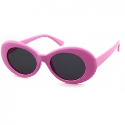Wayfarer UV400 Clout Goggles Bold Retro Oval Mod Thick Frame Sunglasses - Pink Frame&black Lens - CH18D3C4S44 $17.70