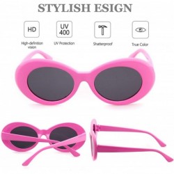 Wayfarer UV400 Clout Goggles Bold Retro Oval Mod Thick Frame Sunglasses - Pink Frame&black Lens - CH18D3C4S44 $10.25