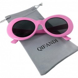 Wayfarer UV400 Clout Goggles Bold Retro Oval Mod Thick Frame Sunglasses - Pink Frame&black Lens - CH18D3C4S44 $10.25