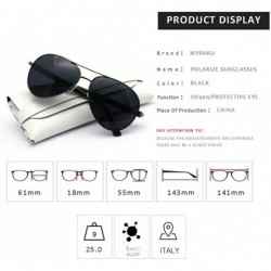 Oversized Men's Double Beam Metal Polarized Goggles Large Frame Driver Driving Sunglasses UV400 - Gun Gray - C818NWY7SIA $8.69