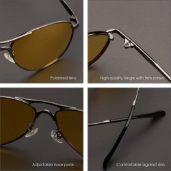 Aviator Night Driving Glasses for Men Womwn Polarized Aviator Anti Glare Lens - Black Frame / Polarized Yellow Lens - C018OW7...