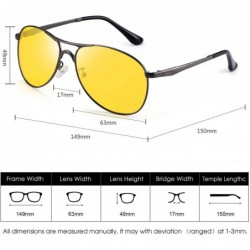 Aviator Night Driving Glasses for Men Womwn Polarized Aviator Anti Glare Lens - Black Frame / Polarized Yellow Lens - C018OW7...