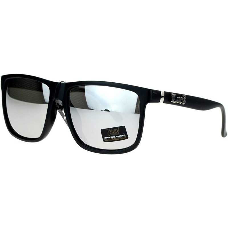 Square Mens Locs Sunglasses Matte Black Square Frame Mirror Lens UV400 - Matte Black - CG12CN32BWN $9.73