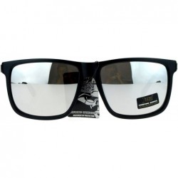 Square Mens Locs Sunglasses Matte Black Square Frame Mirror Lens UV400 - Matte Black - CG12CN32BWN $9.73