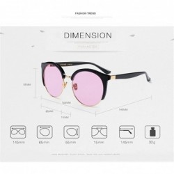 Round Fashion Women Sunglasses Super Star Round Men Eyebrower Color Lens - Rose Red - CP189N5EQ4T $12.16