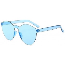 Round Unisex Fashion Candy Colors Round Outdoor Sunglasses Sunglasses - Light Blue - C61908MZ5NO $33.96