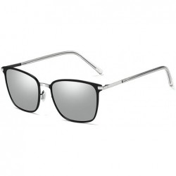 Square Polarized Sunglasses for Men Women-Classic Style- Metal Frame UV Protection 8080 - Mirrored - CR198XXX32H $17.64
