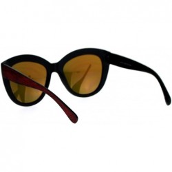 Butterfly Womens Wood Grain Thick Plastic Butterfly Sunglasses - Red - CA12ITP8AOB $12.08