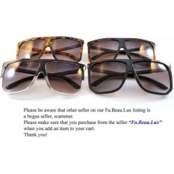 Square Unisex Oversize Flat Top Square Gradient flat Lens Sunglasses A017 - Black Brown/ Black Grandient - CZ185ELNHQM $12.94