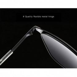 Square Polarized Sunglasses for Men Women-Classic Style- Metal Frame UV Protection 8080 - Mirrored - CR198XXX32H $10.14