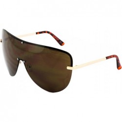 Oversized XXXL OVERSIZED Huge Big MASK SHIELD Half Face Owen Large Sunglasses - Brown-gold - CB11HWM8IWN $9.03