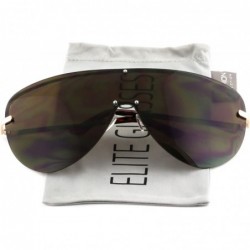 Oversized XXXL OVERSIZED Huge Big MASK SHIELD Half Face Owen Large Sunglasses - Brown-gold - CB11HWM8IWN $9.03