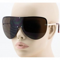 Oversized XXXL OVERSIZED Huge Big MASK SHIELD Half Face Owen Large Sunglasses - Brown-gold - CB11HWM8IWN $9.03