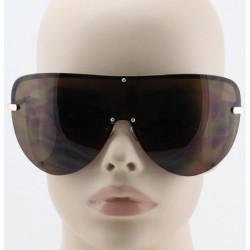 Oversized XXXL OVERSIZED Huge Big MASK SHIELD Half Face Owen Large Sunglasses - Brown-gold - CB11HWM8IWN $9.03