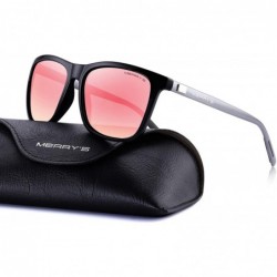Wayfarer Unisex Polarized Aluminum Sunglasses Vintage Sun Glasses For Men/Women S8286 - Pink Mirror - C718L65H3YC $10.68