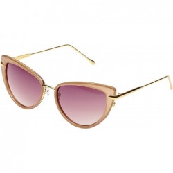 Oversized Glamorous Fifties Metal Frame Cat Eye Style Sunglasses - Beige - CZ12JEO9GLX $42.24