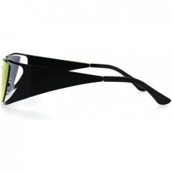 Shield Shield Gothic Robotic Funky Disco Metal Rim Color Mirror Sunglasses - Orange - CZ185KMIKZ5 $7.44