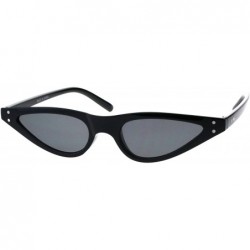 Oval Trendy Skinny Sunglasses Womens Small Flat Cateye Oval Frame UV 400 - Black - C118H3SXY5X $19.78