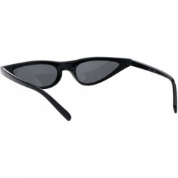 Oval Trendy Skinny Sunglasses Womens Small Flat Cateye Oval Frame UV 400 - Black - C118H3SXY5X $8.37