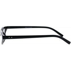 Oval Trendy Skinny Sunglasses Womens Small Flat Cateye Oval Frame UV 400 - Black - C118H3SXY5X $8.37