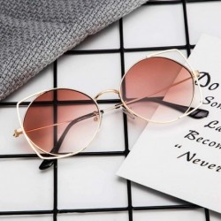 Rimless Cat Eye Fashion Metal Frame Sunglasses for Women - Vintage Retro Mirrored Flat Lenses Polarized Sunglasses - CN196O27...