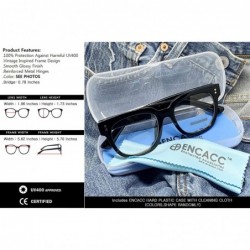 Square Retro Nerd Geek Oversized Eye Glasses Horn Rim Framed Clear Lens Spectacles - Black 21410 - CR195DTY3S5 $11.19