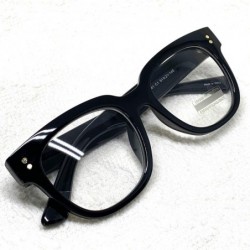 Square Retro Nerd Geek Oversized Eye Glasses Horn Rim Framed Clear Lens Spectacles - Black 21410 - CR195DTY3S5 $11.19