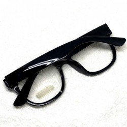 Square Retro Nerd Geek Oversized Eye Glasses Horn Rim Framed Clear Lens Spectacles - Black 21410 - CR195DTY3S5 $11.19