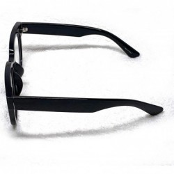 Square Retro Nerd Geek Oversized Eye Glasses Horn Rim Framed Clear Lens Spectacles - Black 21410 - CR195DTY3S5 $11.19