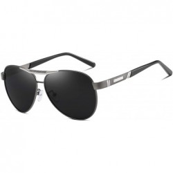 Aviator Polarized Aviator Retro Sunglasses for Men Driving Fishing UV Protection Vintage Style - Grey - CT18YG82AD5 $12.27