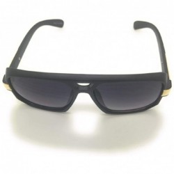 Square Classic Square Frame Plastic Flat Top Black Aviator Sunglasses UV400 - Matte Black - C718T5ETK49 $11.11