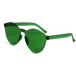 Rimless Women Vintage Rimless Candy Jelly Color Transparent Sunglasses Frameless Glasses - Green - CN196WLNKR2 $17.75