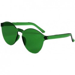Rimless Women Vintage Rimless Candy Jelly Color Transparent Sunglasses Frameless Glasses - Green - CN196WLNKR2 $11.21