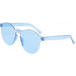 Rimless Women Vintage Rimless Candy Jelly Color Transparent Sunglasses Frameless Glasses - Green - CN196WLNKR2 $11.21