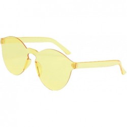 Rimless Women Vintage Rimless Candy Jelly Color Transparent Sunglasses Frameless Glasses - Green - CN196WLNKR2 $11.21