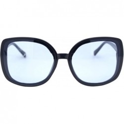 Square Designer Style Sunglasses Womens Chic Square Frame Shades UV 400 - Navy (Blue) - CK1963SHREM $13.02