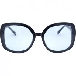 Square Designer Style Sunglasses Womens Chic Square Frame Shades UV 400 - Navy (Blue) - CK1963SHREM $23.32