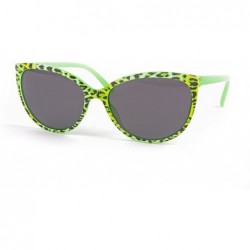 Oversized Women Retro Animal Print Cat Eye Oversized Sunglasses P2126 (Green/Smoke Lens) - CR11GRMVYHF $15.98