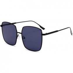 Goggle Sunglasses Retro Street Snap Big Box Sunglasses Multicolor Sunglasses Lady - C1 Black Frame Grey Sheet - CU18TMRL6W5 $...