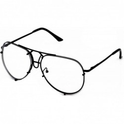 Aviator Aviator Sunglasses VINTAGE Clear Lens Men Women Fashion Style Retro Frame - Black - CM17Z6GOIHG $11.06