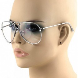 Aviator Aviator Sunglasses VINTAGE Clear Lens Men Women Fashion Style Retro Frame - Black - CM17Z6GOIHG $11.06