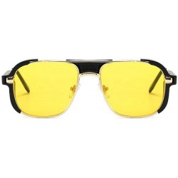 Square sunglasses Fashion Protection Windproof Glasses - Black&yellow - CG18AR9O2IH $10.92