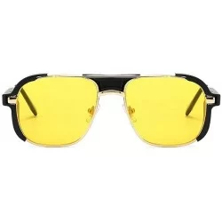 Square sunglasses Fashion Protection Windproof Glasses - Black&yellow - CG18AR9O2IH $10.92