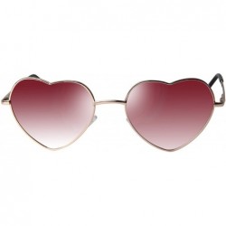 Oversized Fashion Rimless Frame Women Oversized Cute Love Heart Shape Sunglasses Eyewear C2876 - Metal Frame Red - CX11XIDJYM...