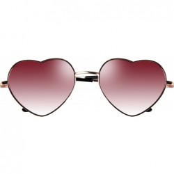 Oversized Fashion Rimless Frame Women Oversized Cute Love Heart Shape Sunglasses Eyewear C2876 - Metal Frame Red - CX11XIDJYM...